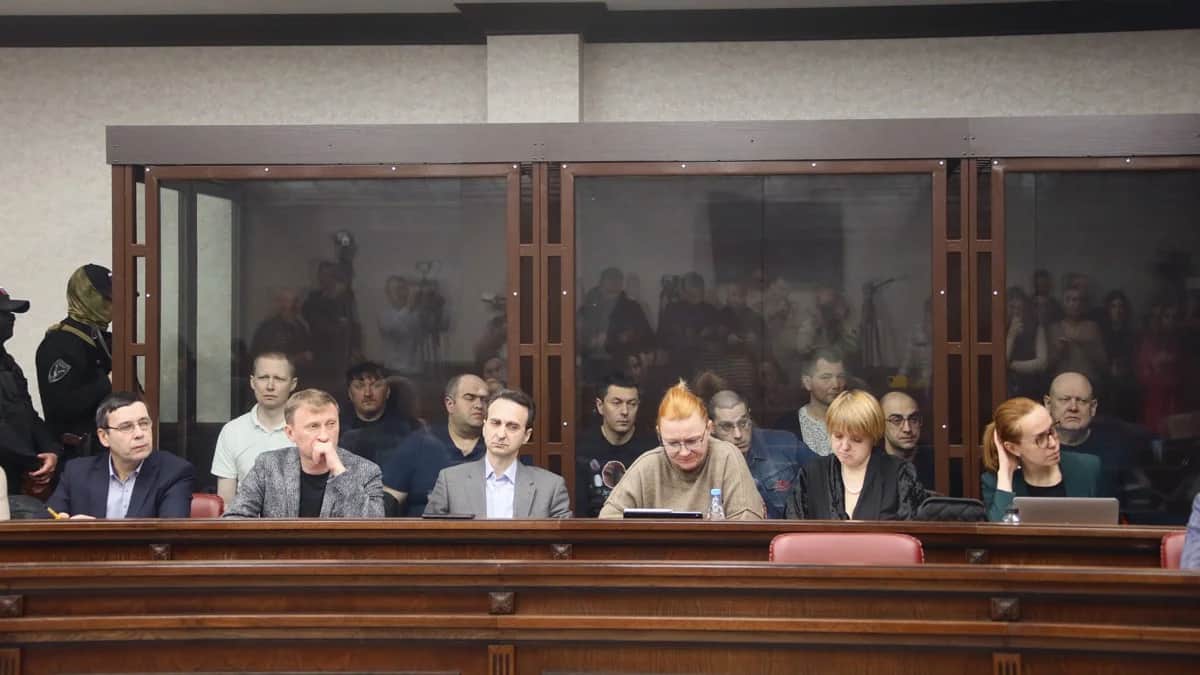 <span>Заседание суда по делу о теракте на Крымском мосту в 2022 году в Южном окружном военном суде в Ростове-на-Дону, 12 февраля 2025 года. Фото: Василий Дерюгин / Коммерсантъ / Sipa USA / Vida Press</span>
