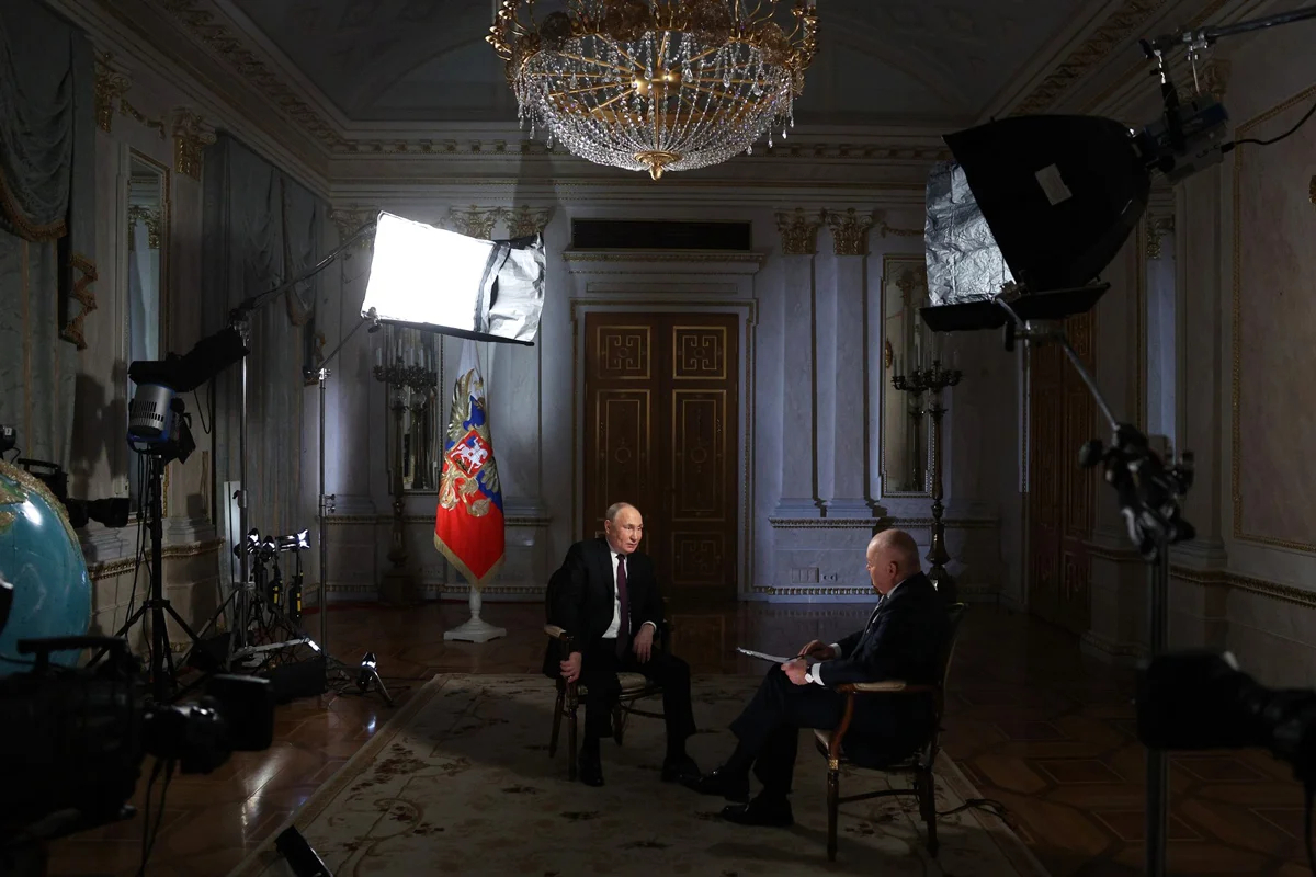 Иинтервью Владимира Путина Дмитрию Киселёву. Фото: Kremlin