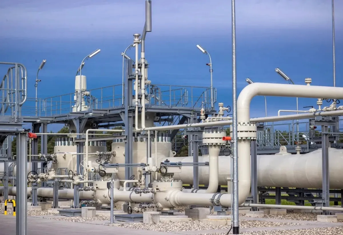 Receiving station of the Nord Stream gas pipeline in the Baltic Sea, 2020. Photo: Jens Büttner / picture alliance / Getty Images