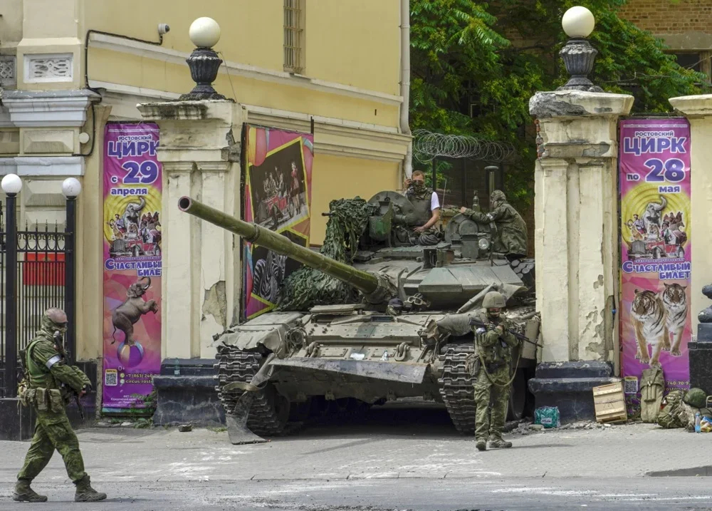 Wagner Group fighters in Rostov-on-Don, 24 June 2023. Photo: EPA-EFE/STRINGER