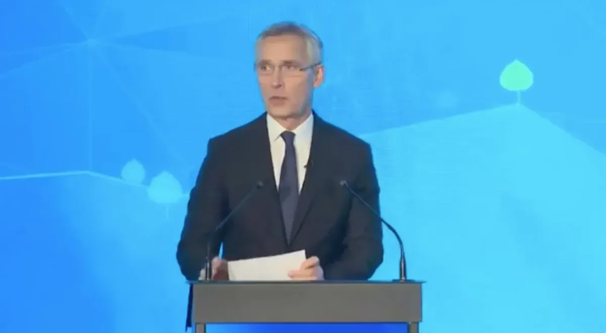 Jens Stoltenberg, screen captured from natomultimedia.tv