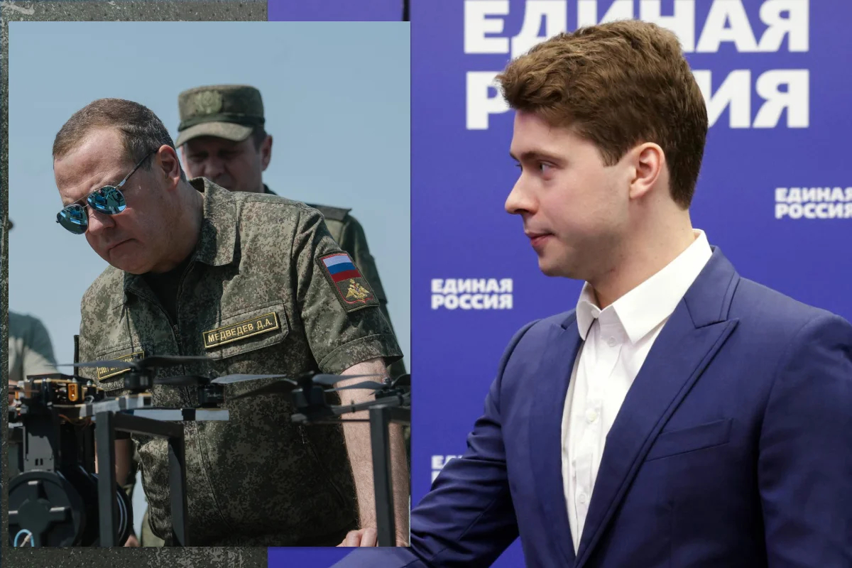 Дмитрий Медведев и его сын Илья. Фото: Спутник / Kremlin / EPA-EFE; <a data-sk="tooltip_parent" data-stringify-link="http://er.ru" href="http://er.ru/" rel="noopener noreferrer" target="_blank">er.ru</a>