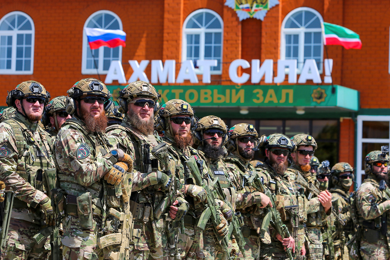Военнослужащие на параде, Грозный, 29 июня 2024 года. Фото: Chingis Kondarov / Reuters / Scanpix / LETA