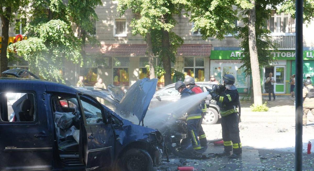 The aftermath of the attack on Sumy. Photo: State Emergency Service of Ukraine