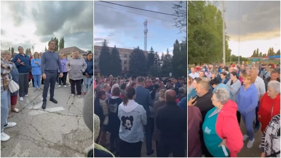 Officials and locals meet in Podlesnoye, Russia. Photo: Vzglyad-info