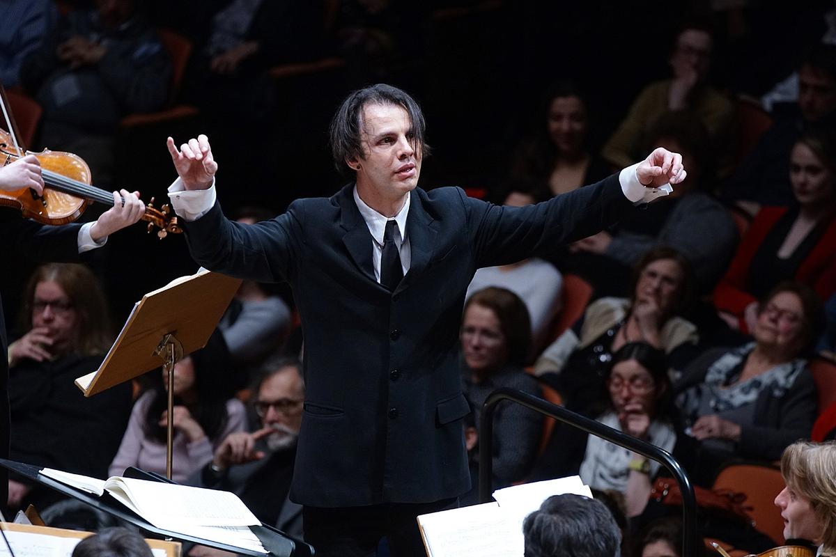 Teodor Currentzis conducts the MusicAeterna Orchestra during a concert at the Megaron Athens Concert Hall, 7 March 2017. Photo: EPA / CHARIS AKRIVIADIS