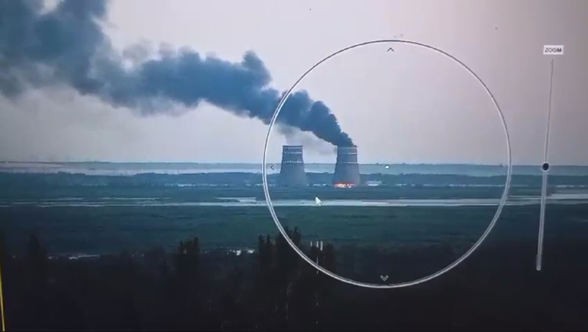 Пожар на Запорожской АЭС, Украина, 11 августа 2024 года. Фото: пресс-служба Владимира Зеленского / Telegram