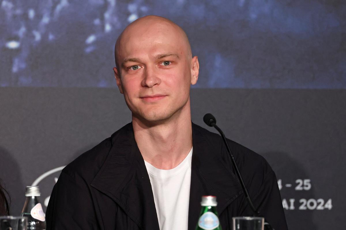 Yura Borisov at the press conference for Anora during the 77th annual Cannes Film Festival, 22 May 2024. Photo: EPA-EFE / CINDY ORD